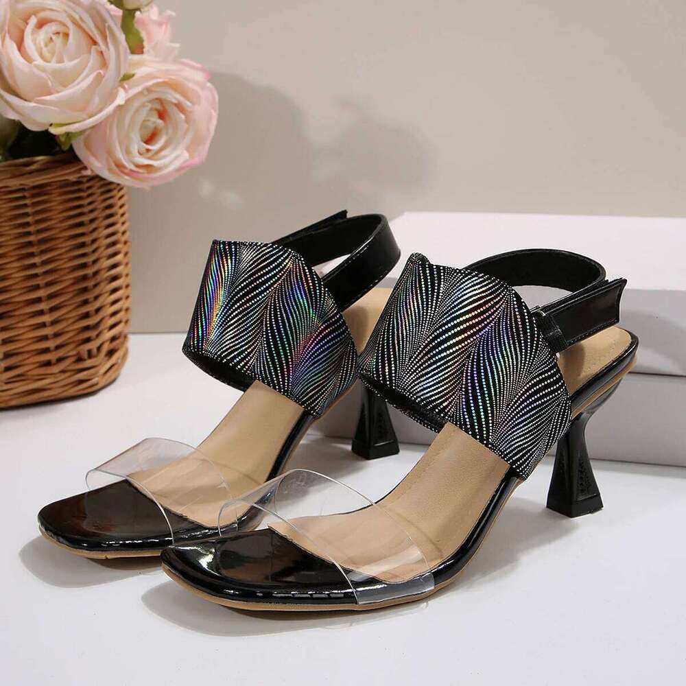 2025 Women High Level Fine Heel Open Toe Back Trip Strap Buckle All-match Figure Comfortable Non-slip Fashion Sandals