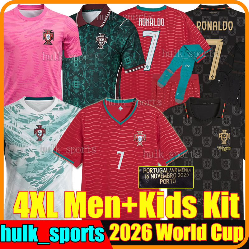 4XL 2026 PoRtUgAl CR7 EUSEBIO#13 soccer jerseys B.FERNANDES JOAO FELIX NEVES RAMOS TRINCAO CONCEICAO LEAO DALOT DIOGO COSTA men kids kits socks sets football shirts