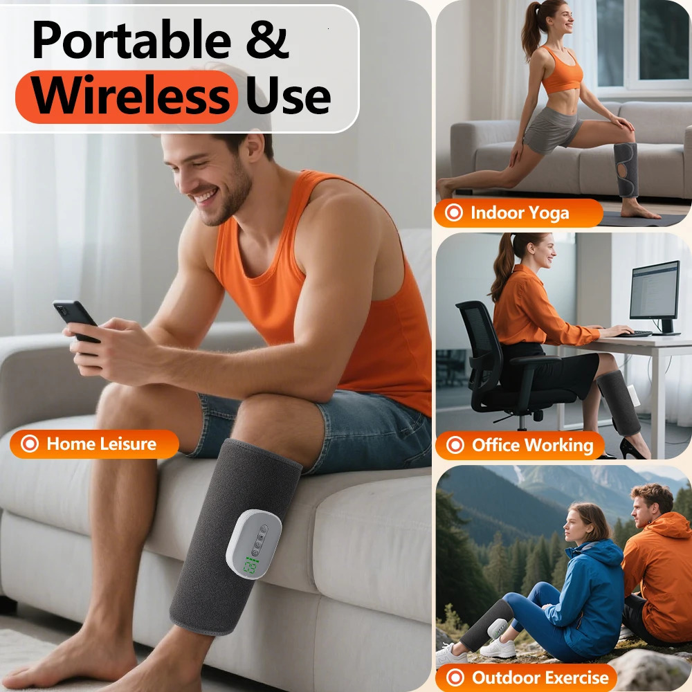 3/4 Mode Air Pressure Heating Calf Massager Electric Airbag Compression Leg Massager Calf Massage Muscle Relax Blood Circulation 260304
