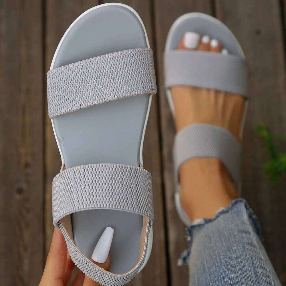 2026 Women's Knit Elastic Cloth Wedge Slip on Lightweight Walking Sandals Ladies Plus Size Comfortable Summer Shoes