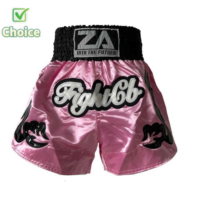 Muay Thai Shorts Traditional Thai Boxing Shorts Men Women Kids Purple Black Satin Embroidered BJJ MMA Gym Fight Kickboxing Pants X260306