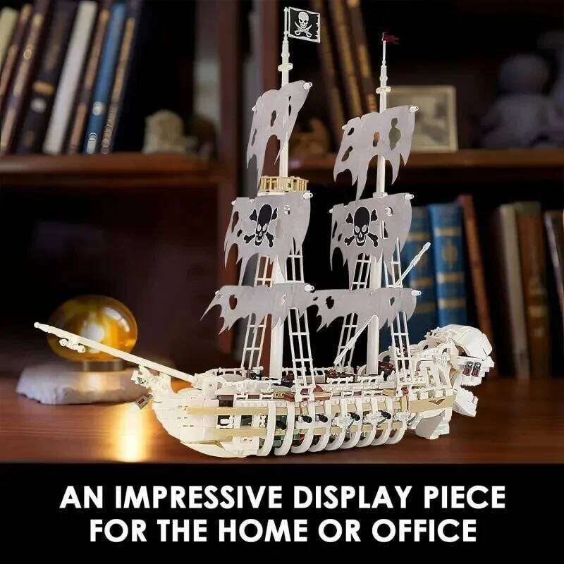 1592PCS Skeleton Ghost Building Blocks Storm Pirate Ship Model Bricks Desktop Decoration Ornaments Kids DIY Toys Idea Gifts Z260306