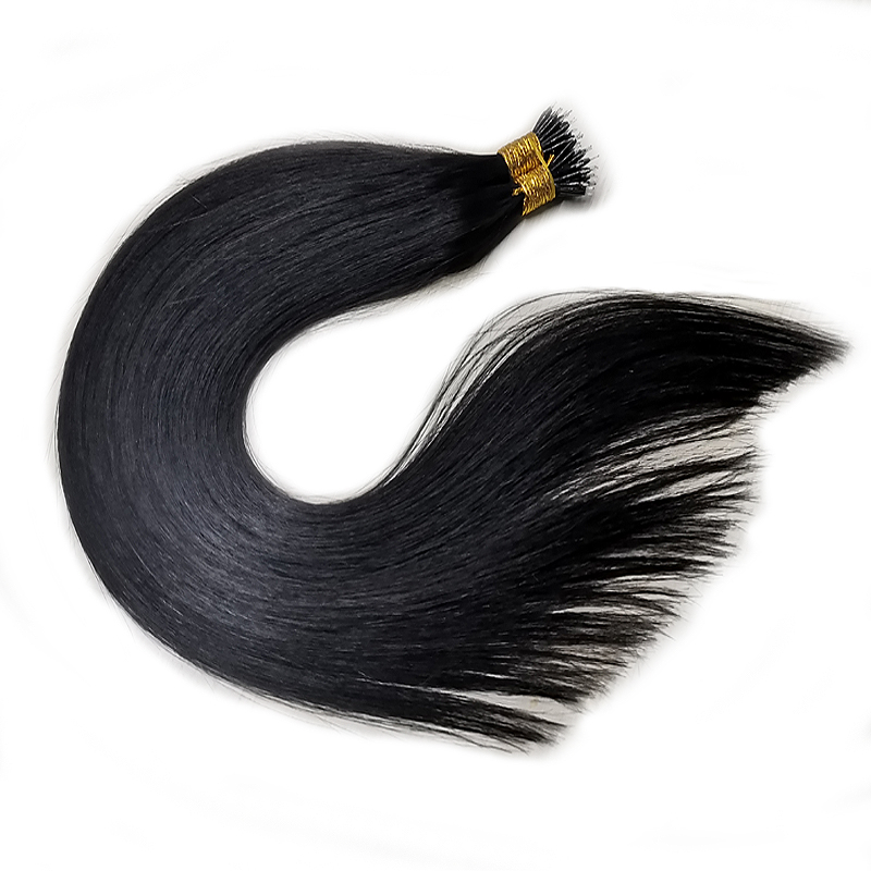Micro Beads Human Hair Extensions Nano Ring Link Hair Extensions #1 Jet Black 28inch 150g VIP Customer Customization