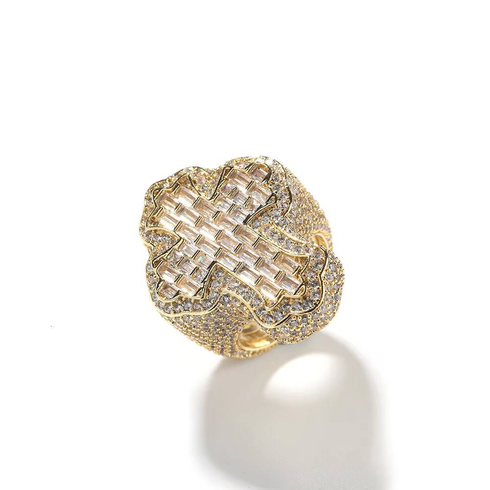 Hip Hop 925 Sterling Silver Custom Moissanite Eternity Band Rings Cross Style Iced Baguette Pave Setting Christian Jewelry