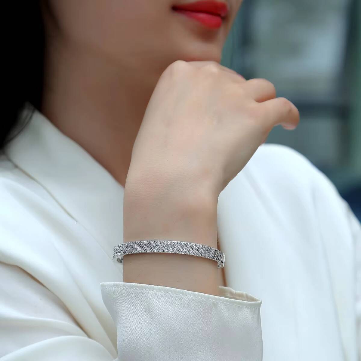 Multi-style Moissanite Cuff Bracelet Fashion Fine Jewelry 925 Sterling Silver Micro Insert VVS1 GRA Moissanite Bangles for Women
