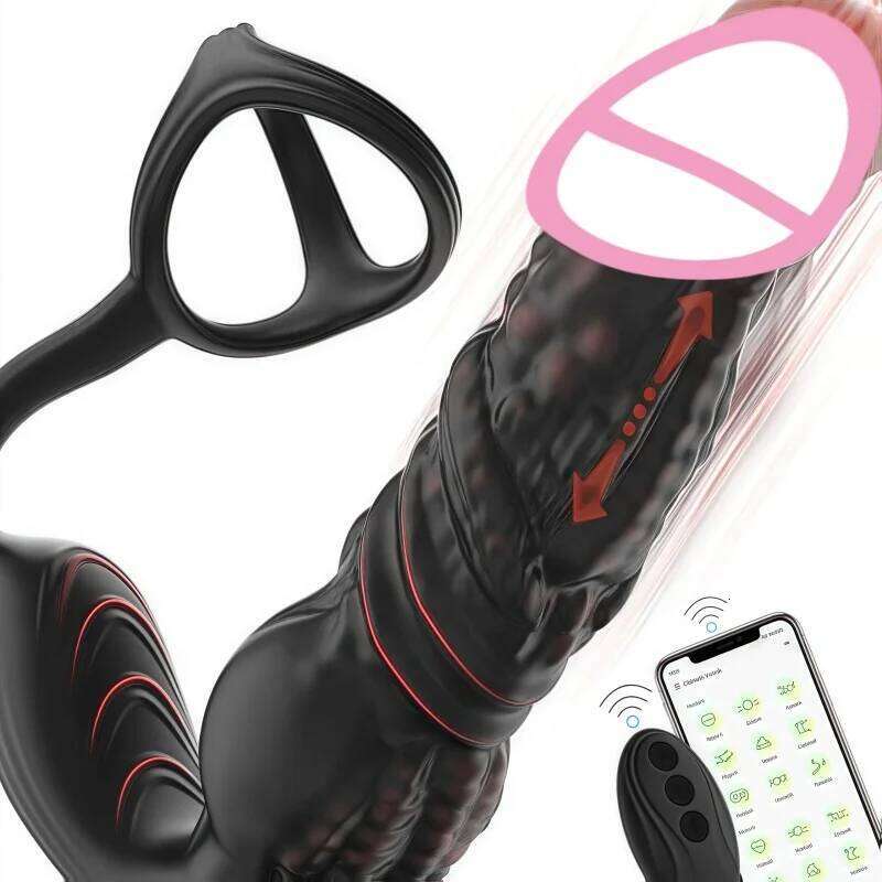 APP Control Thrusting Male Massager 6IN1 Vibrator Butt Plug Anal Dildo Prostate Stimulator Adults Sex Toys For Men W260305