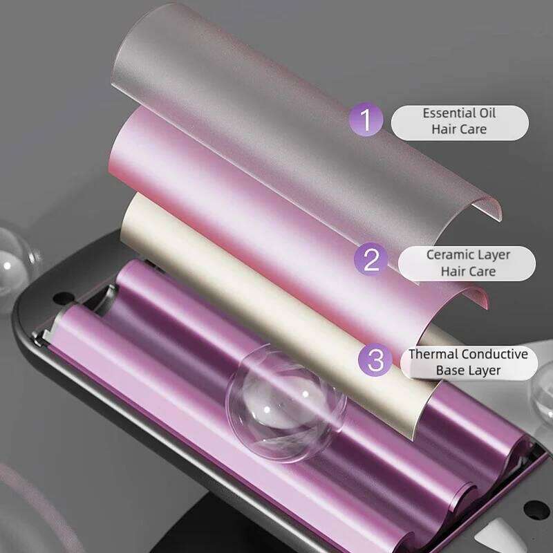 TINSOL 10MM Roll V-Shaped French Wool Curling Iron Rapid Heating 5-Speed Temperature Control Wave Curler 26Y0306