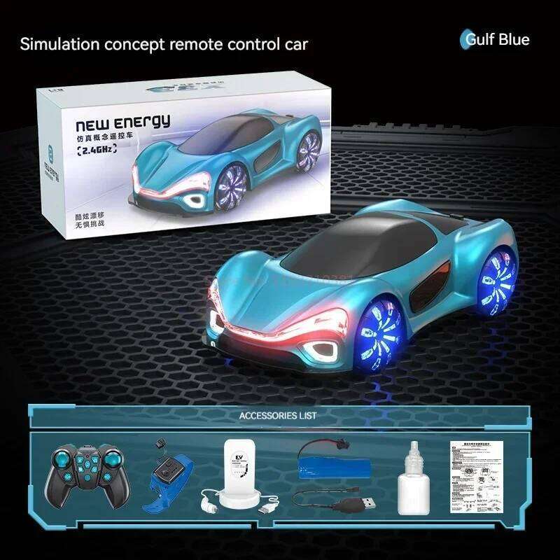 Remote Control Gesture Sensing Spray Fog New Energy Concept Rc Car Drift With Music Charging Station LED Light Kids Toy C260305
