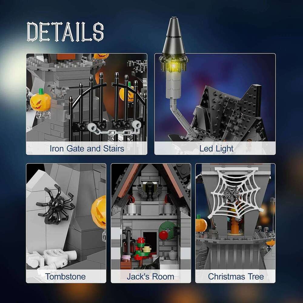 NEW House-Nightmareal Before Building Blocks Set Ghost Skeleton Hut DIY Bricks Toys Children Christmas Halloween Birthday Gift Z260306