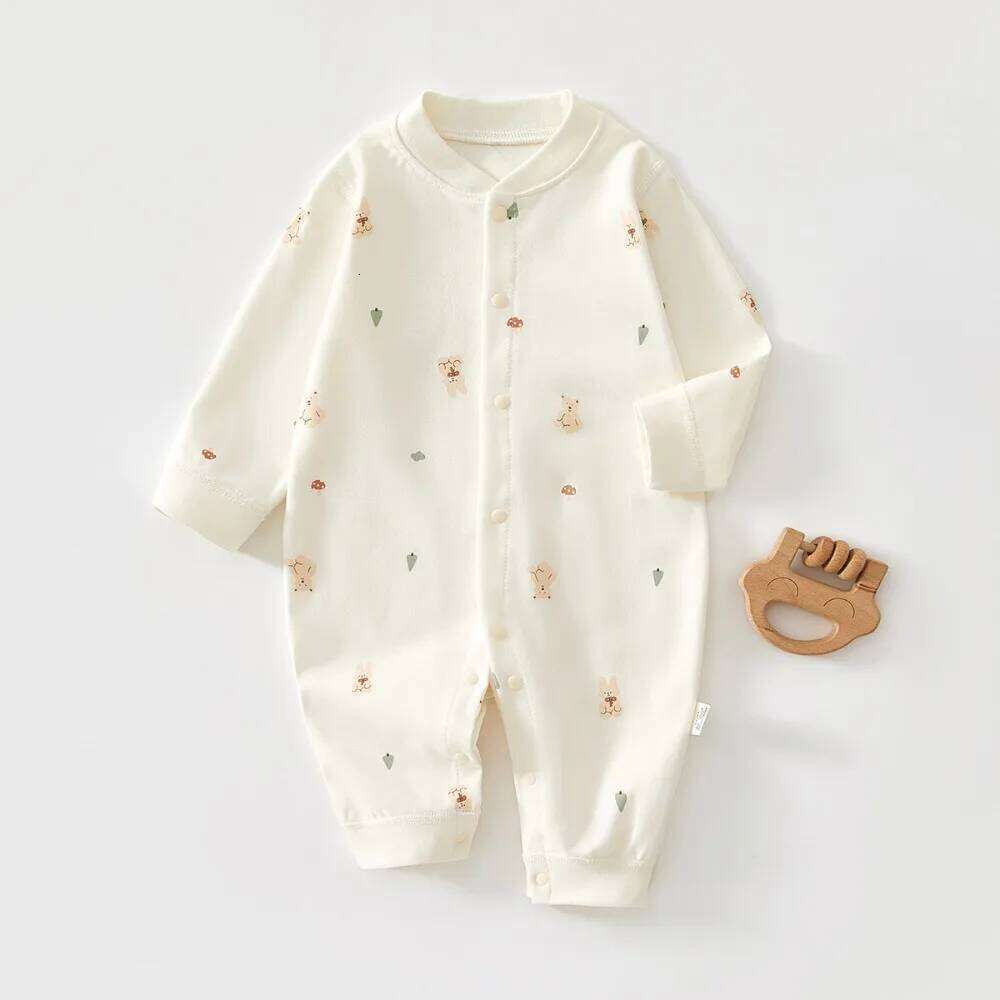 AYNIGIRLL 0-18M Baby Boneless Newborn Single Breasted Romper Boys and Girls Cartoon Bodysuit Long Sleeve Climbing Suit Z260306