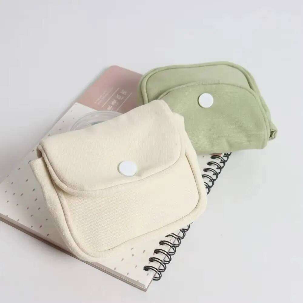 Canvas Mini Coin Purse Solid Color Organizer Student Simplicity Wallet Key Case Headphone Bag Portable Card Holder C2603044