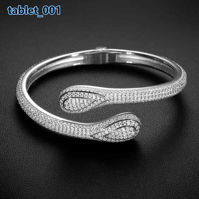 Unisex Luxury Moissanite Bracelet 925 Silver Fine For Women Men Hip Hop Jewelry