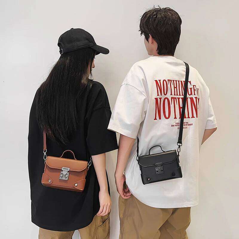 Minimalist Men S Shoulder Fashionable Male PU Leather Crossbody Bags Small Flip Style Messenger Bag Unisex Handbag TIANOUDAISHU