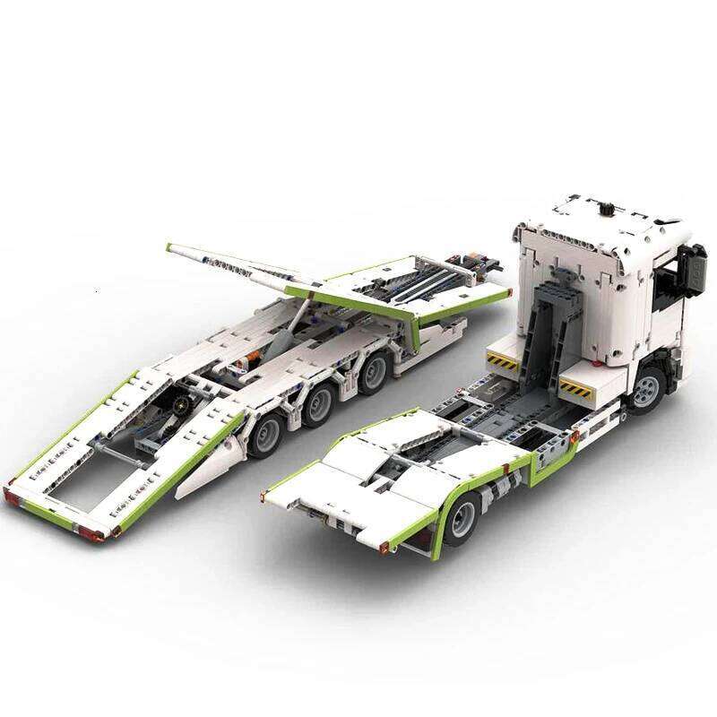 Transporter Truck Lengthened Trailer Model Building Block Technology vehicle Car Bricks DIY Assemble Toys Kid Gift MOC-150467 Z260306