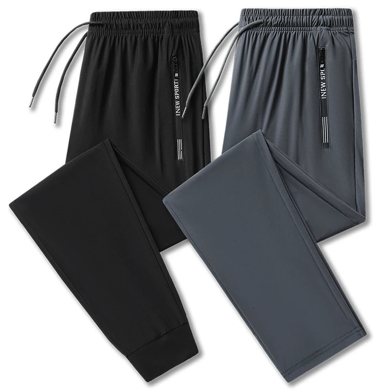 Summer Casual Pants Men Running Jogging Gym Fitness Quick Dry Trousers Men Outdoor Sports Pants Men Women Sweatpants Black 3XL 260306