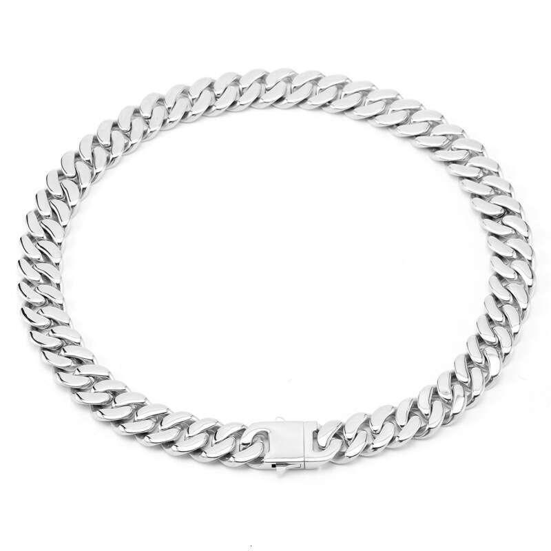 316 stainless steel Cuban chain, cast flat, encrypted IP vacuum electroplated, high-quality necklace for men and women, 16mm large chain
