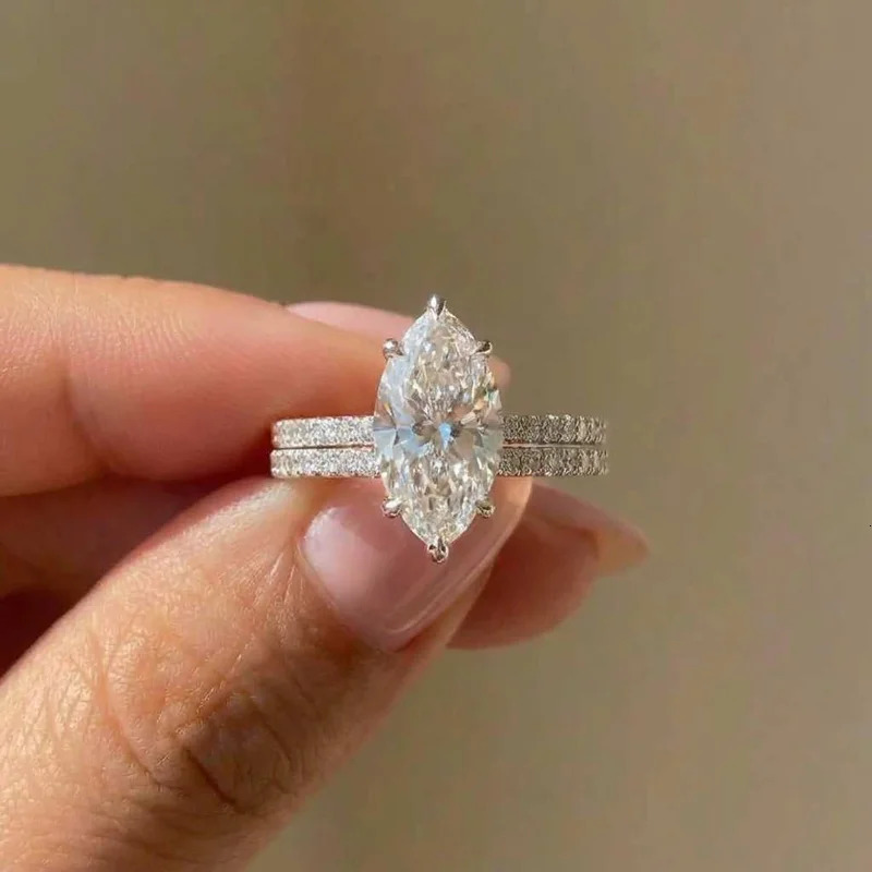 925 Sterling Silver Fashion Classic Marquise Zircon Ring For Women Engagement Wedding High Quality Fine Jewelry s 260302