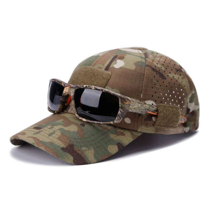 Athletic casual breathable camouflage baseball cap for men, fan sun tactical military training bucket hat Y260304