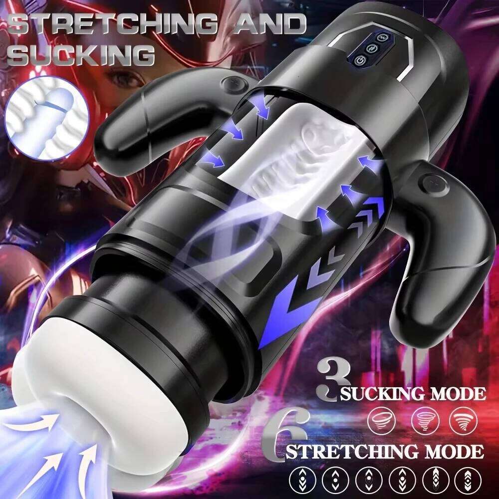 Male Masturbator Cup 6 Thrusting 3 Sucking And 9 Vibration Modes, With heating Pronunciation & Gamepad Sex Toys for Men W260305