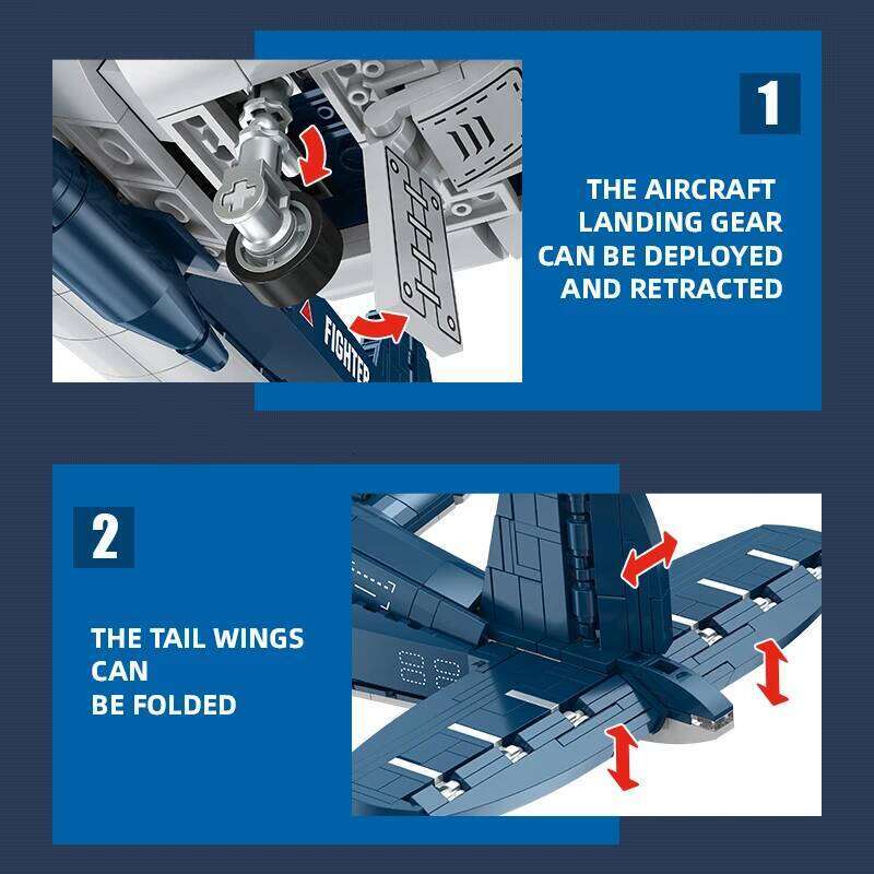 F4U Corsair Fighter Building Blocks,WW2 Army Navy Airplane Model Bricks,Home Decoration Assembling Toys,For Children Boys Gifts Z260306