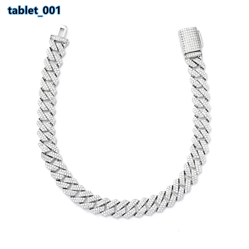 Wholesale 8mm Trendy Hip Hop Sterling Silver for Men Women Moissanite Bracelet Bangle