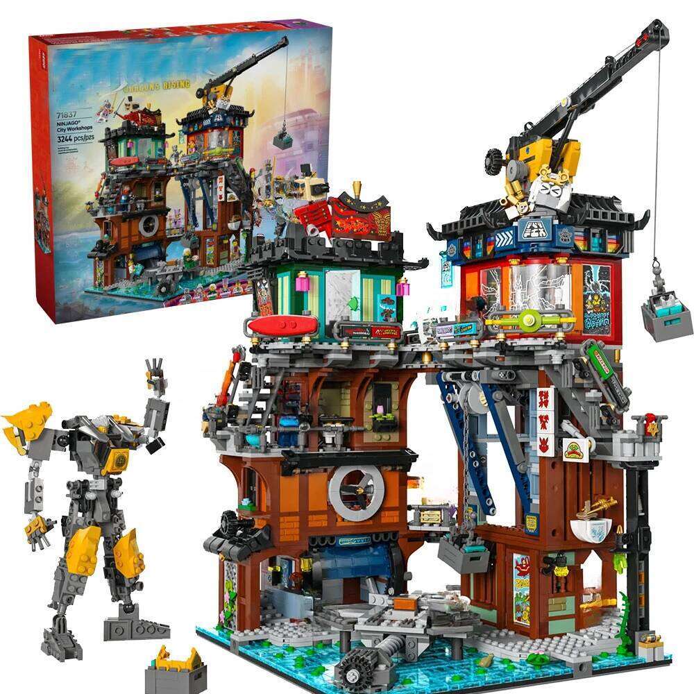 3244PCS Ninja City Mech Workshops Building Blocks With 10 Figures Assemble Bricks Toy Gift For Children Kids Z260305