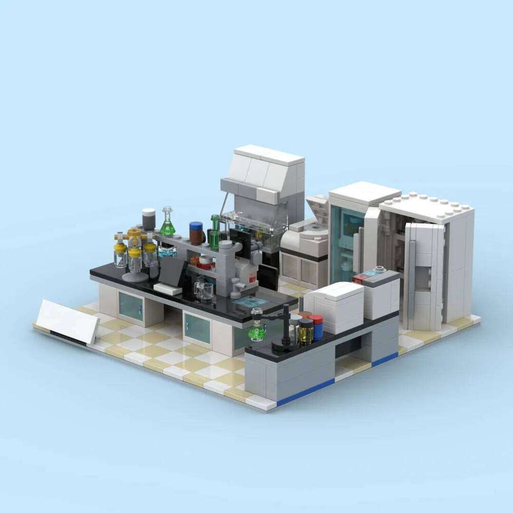MOC Laboratory Block Home Decoration City Building Model Small Scene Educational Toys DIY Collection Bricks Gift Z260306