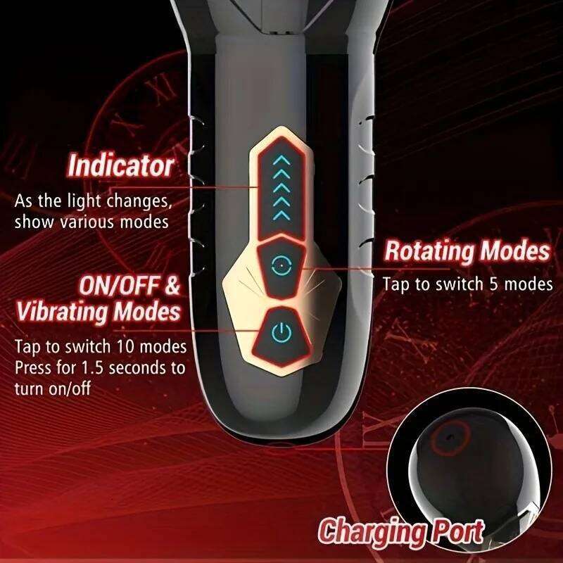 Tornado Masturbator 10 Vibration 5 Rotation Transparant Sleeve Oral Delay Endurance Masturbation Cup Sex Toys 18 W260305