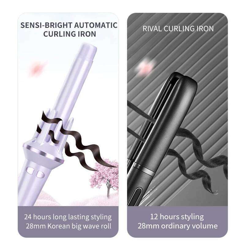28/32mm Automatic Hair Large Wave Curling Iron Tongs Temperature Adjustable Anion Fast Heating Styling Curler 26Y0306