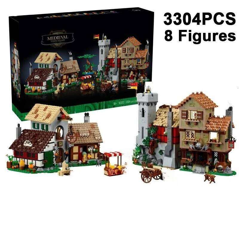 3304PCS Creative Medieval Town Square Building Blocks City Street View Architecture Assemble Bricks Toy Gift For Adult Kids Z260305