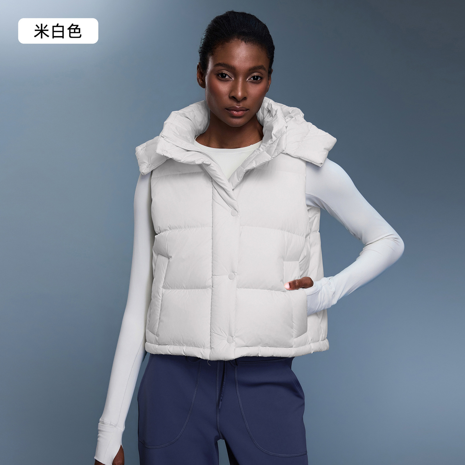 Winter Hooded Down Vest for Women Short Style New National Standard 90 White Duck Down Warm Vest Jacket D25143 211108
