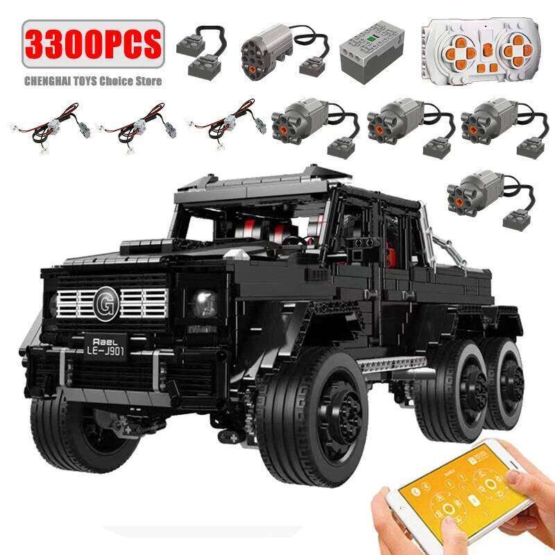 Technical Car APP Remote Control Motor Power SUV Series Building Blocks Bricks MOC Off-road Vehicle Model Sets Boy Toys Kid Gift Z260306