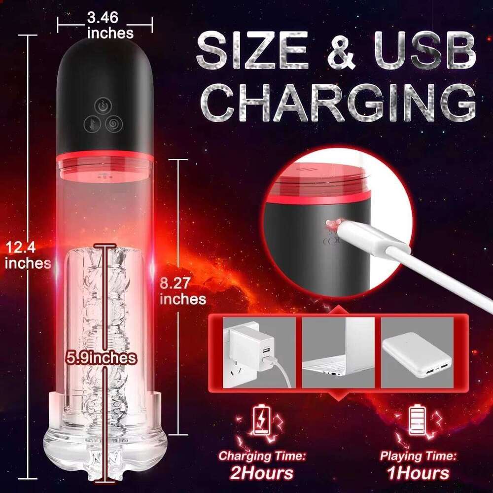 Electric Penis Pump Male Masturbator Penile Vacuum Automatic Enlargement Enhancer Adult Sex Toys Blowjob Cup for Men W260305