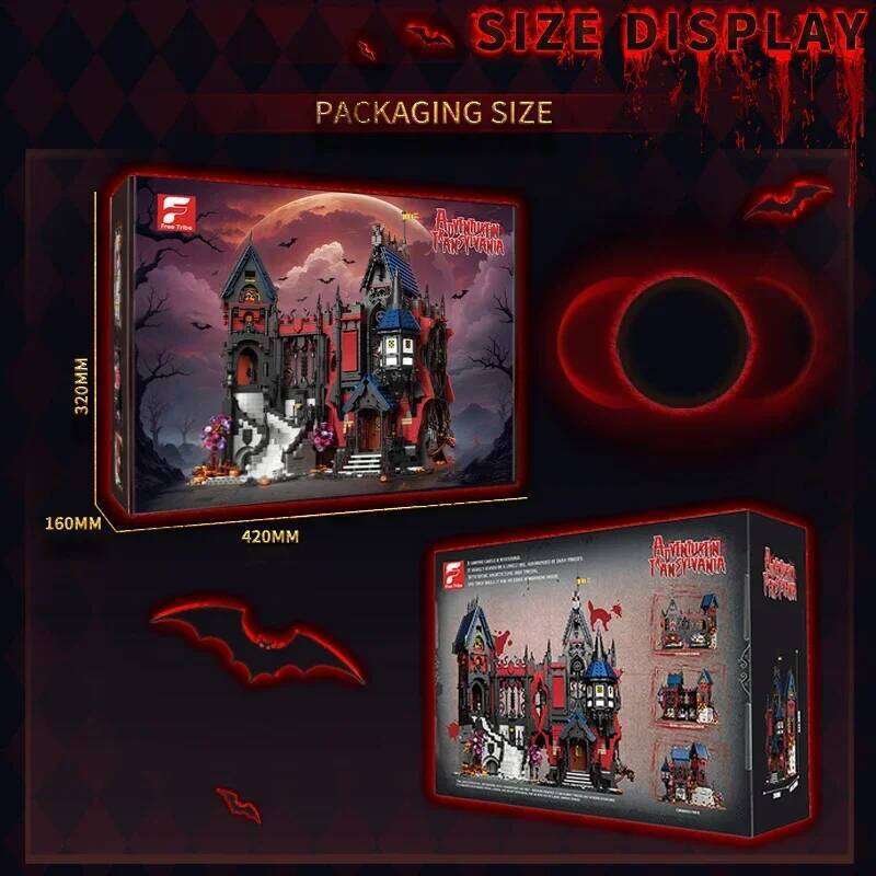 3540PCS Vampire Building Blcoks Gothic Horror Castle Model Bricks Desktop Ornaments Kids Educational DIY Toy Holiday Gift Z260306