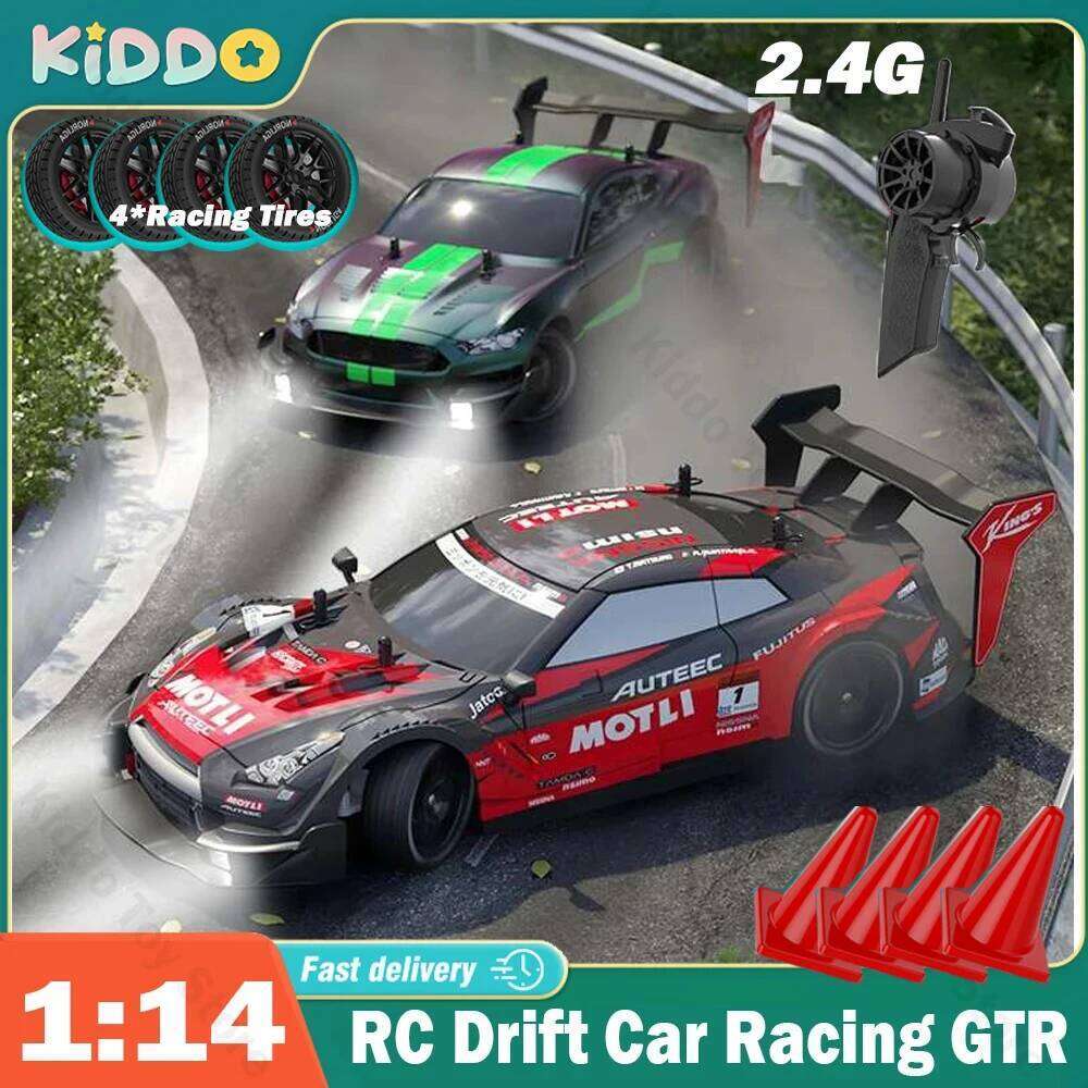 1:14 4WD RC Racing 2.4G Four-wheel Drive Drift GTR Model Remote Control Car Toy C260305
