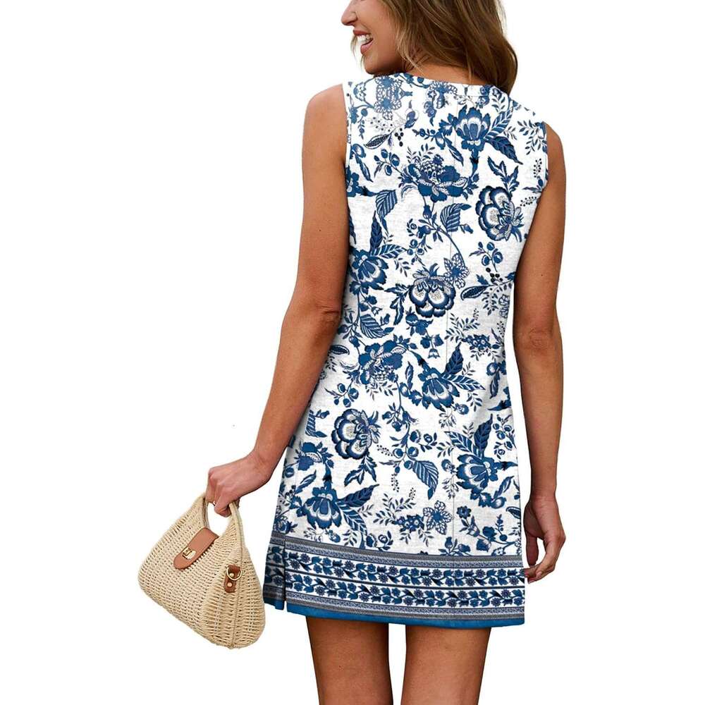 Casual Dresses for Women Crewneck Designer Sleeveless Tank Dress Summer Spring Boho Vacation Clothes