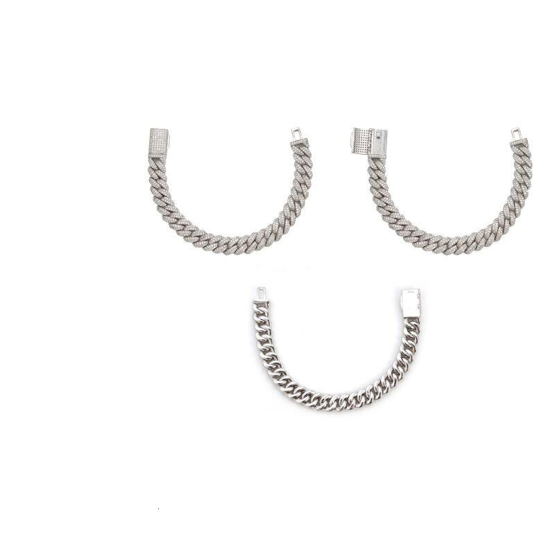 Special Offer Hip-hop S925 Moissanite 10MM Full Diamond Crescent Trendy Jewelry Necklace Cuban Chain