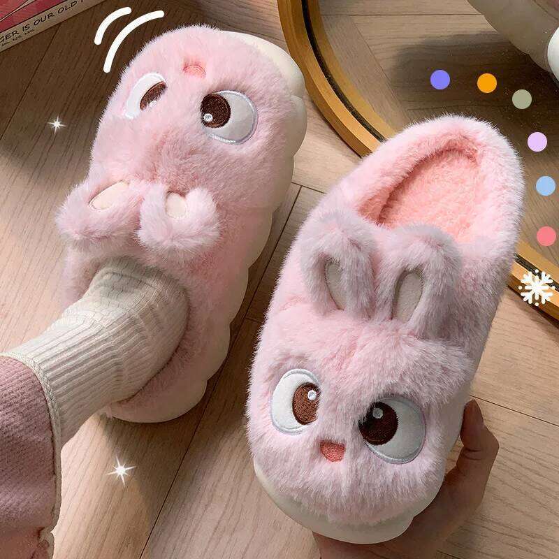 Women's slippers indoor home warm and velvet household parent-child wool cotton shoes women wear outside winter