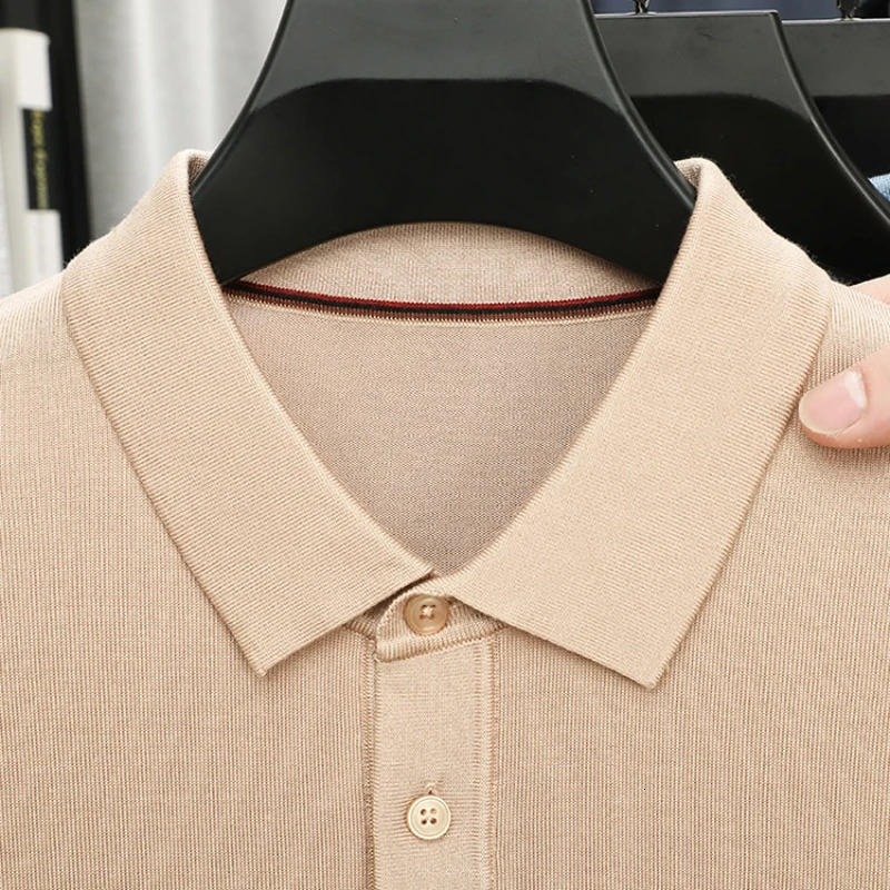 Mens Lyocell Polo Shirt - Summer Essential 100 Breathable Tencel Wrinkle-Free Eco-Friendly Soft Handfeel 17 Colors Available 260304