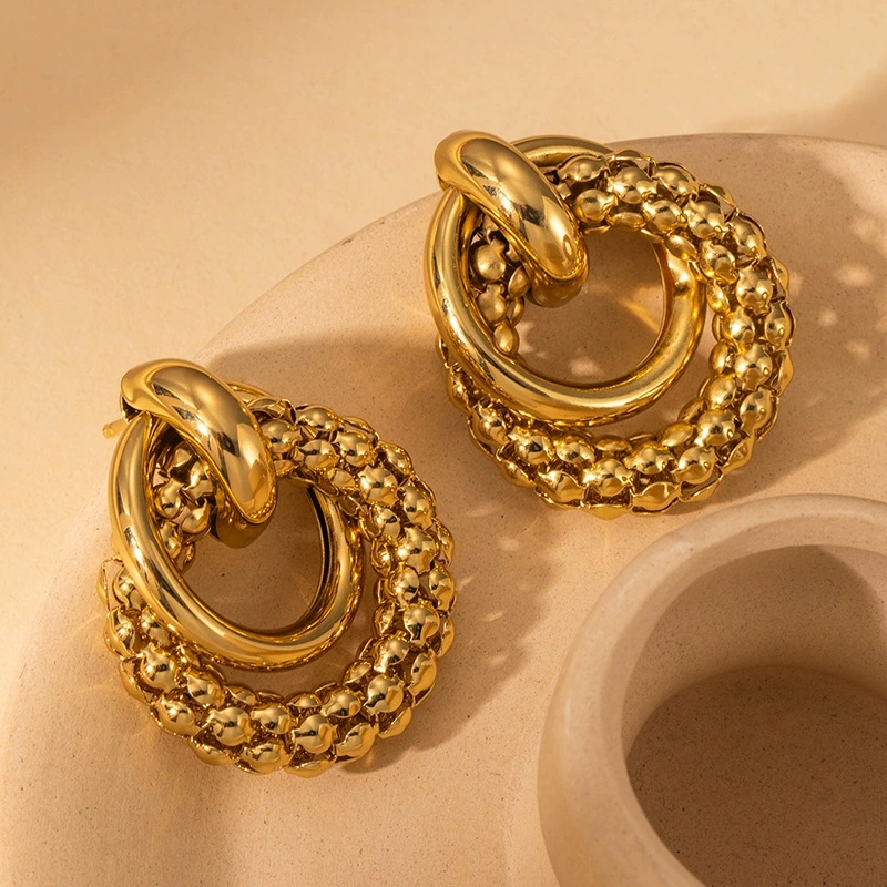 Fashion Forward Large Hoop Earrings | Dazzling Metallic Accent Pieces