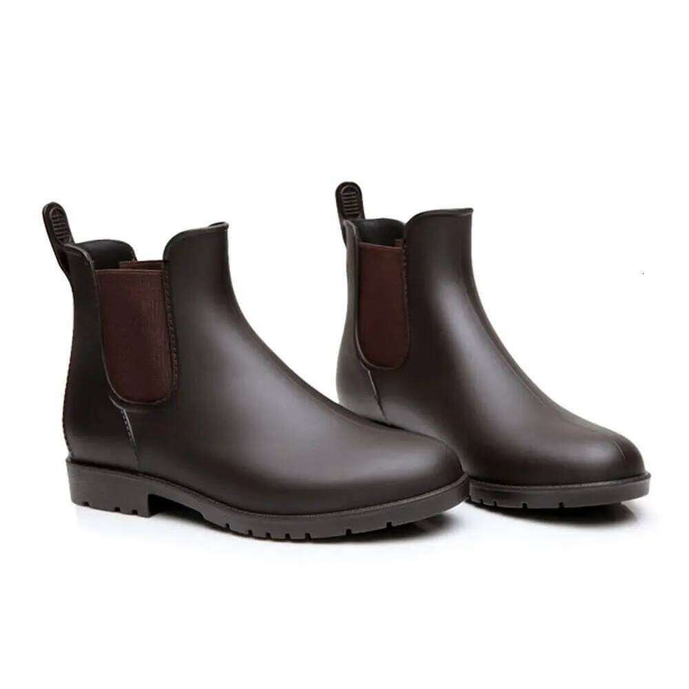 Litfun Women's Shoes Outdoor Anti-slip Waterproof Short Rain Fshion Women Chelsea New House Rubber Ankle Boots