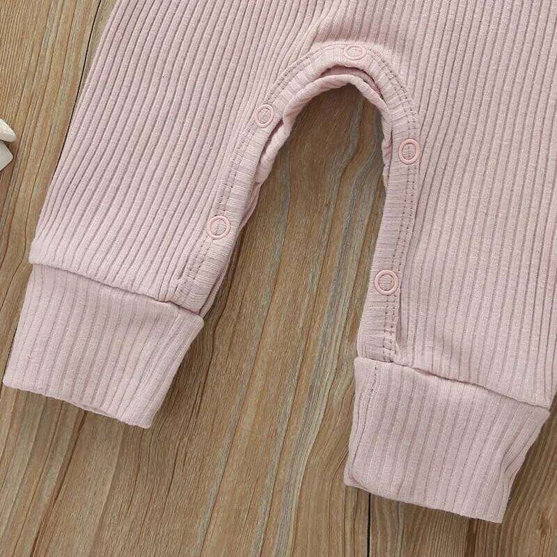 Spring Autumn Newborn Infant Baby Boys Girls Full Sleeve Rib Cotton Romper Playsuit Jumpsuit Z260306