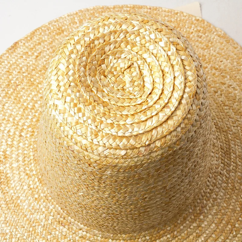 USPOP Retro Pointed High Top Straw Sun Hat with Straps Fashion Show Style and Wide Brim Straw Hat 260228