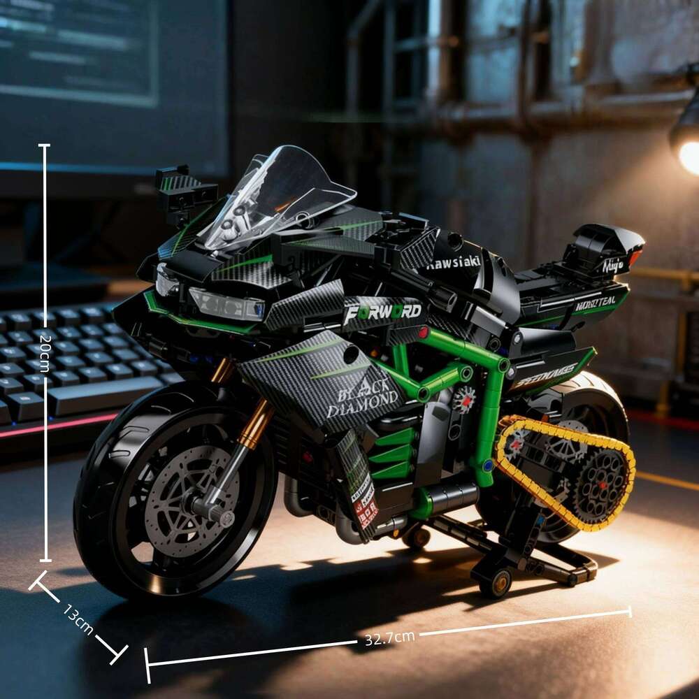 New 1:8 Motorbike Building Blocks Sets MOC Bricks Motorcycle Model Christmas Gifts for Boys Kids Children Z260306