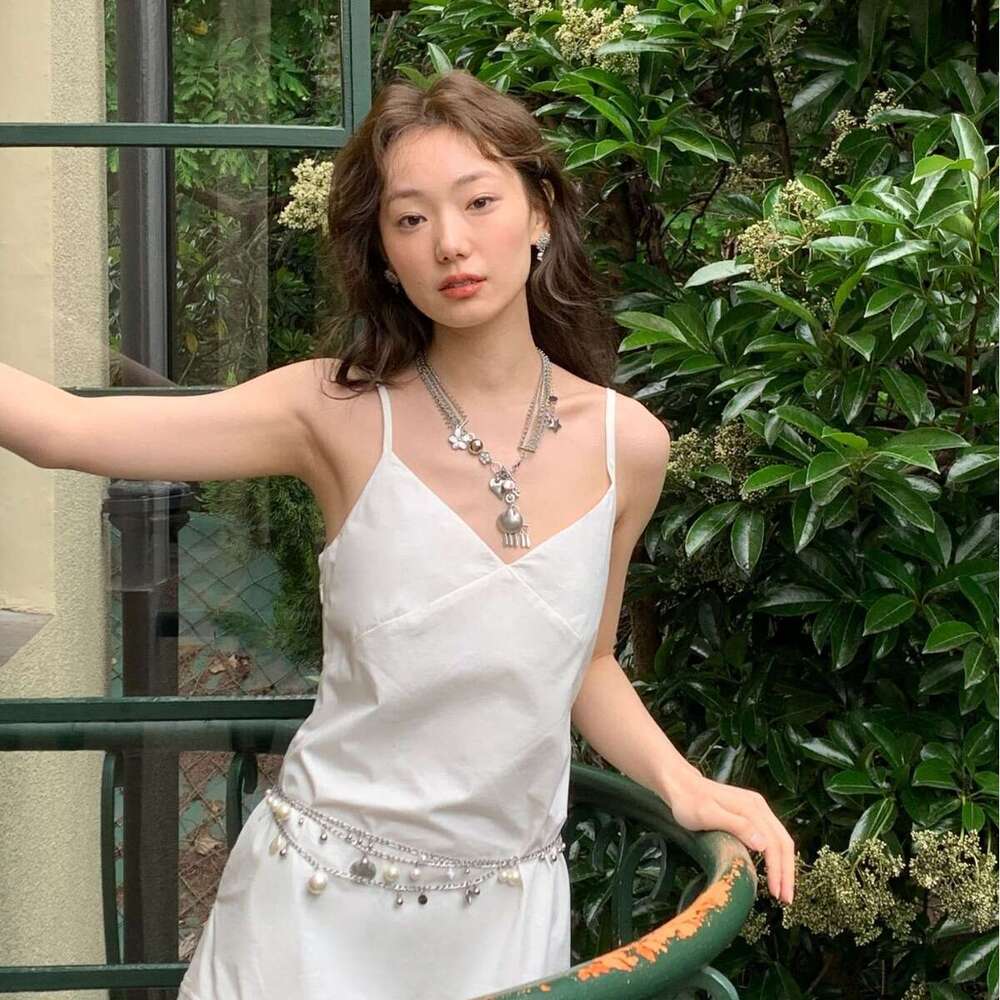 "Song of the Ocean" Pearl Waist Chain with Multi-layered Shell Pendant, Original Design, Fashionable