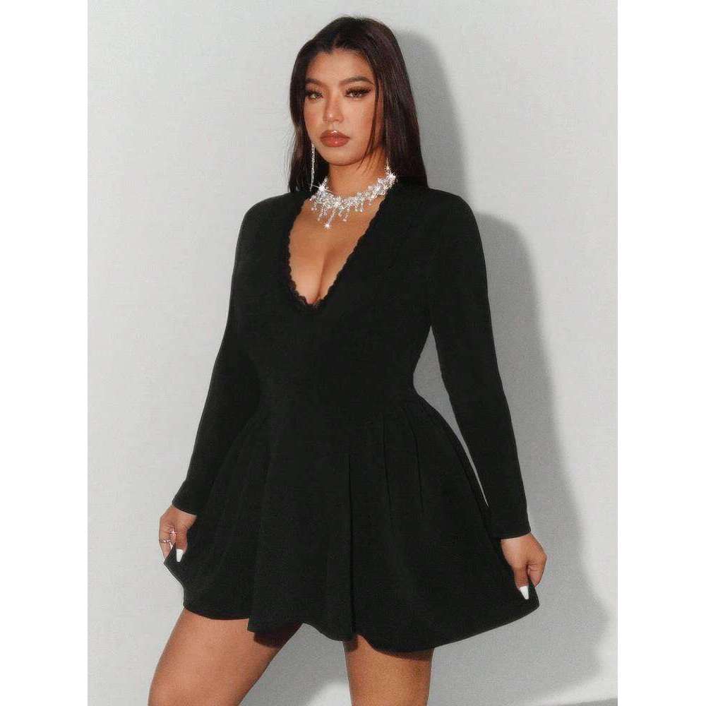 plus Lace Sexy Elegant Gown for Women Big Size Party Outerwear Fashionable Casual Dress