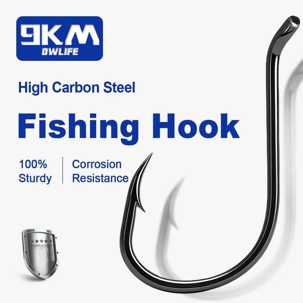 Black Octopus Hook Strong Offset Heavy Duty Saltwater Fishing 50~100Pcs Bulk S260305