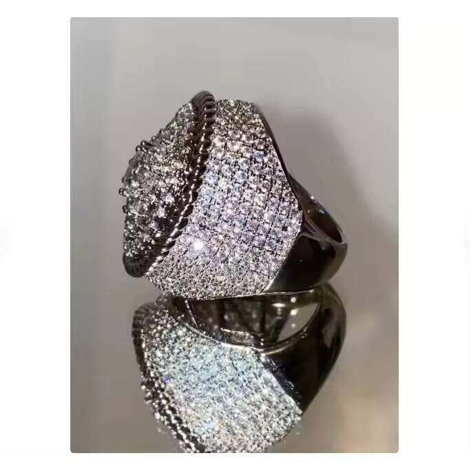 Hip Hop Style Moissanite Diamond Rings With Elegant Design For Every Party Function Gift