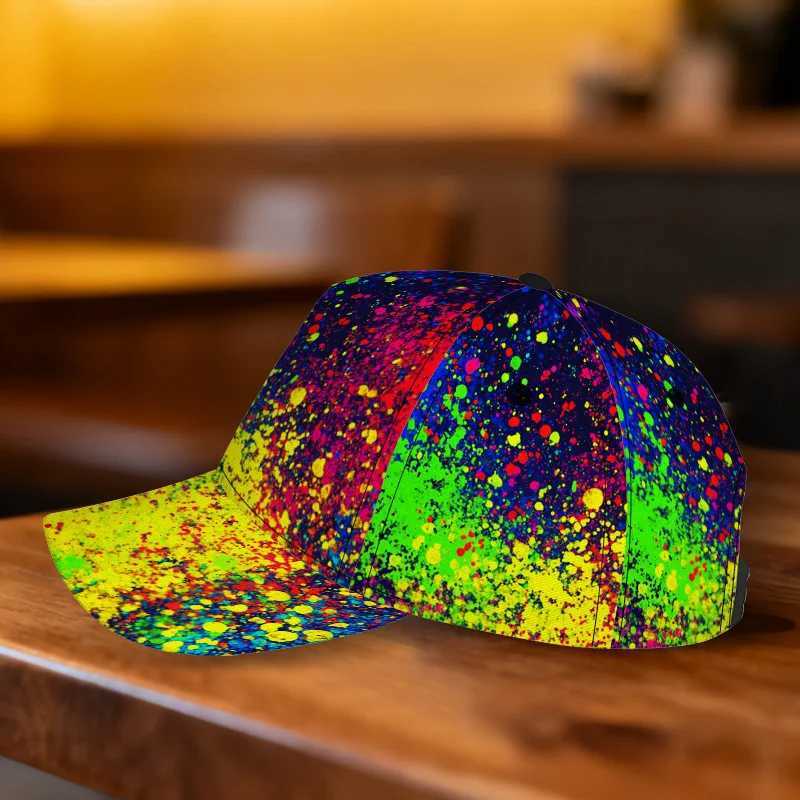 Colorful Splatter Print Snapback Baseball Cap Adjustable Hat Suitable for Travel Casual Wear Gifts Lightweight Comfortable Hat S260306