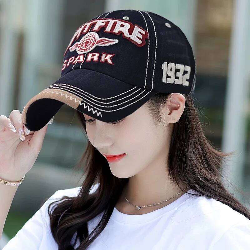 SPARK letter embroidered washed pure cotton baseball cap men women, suitable for outdoor sunshade and sun protection Y260304